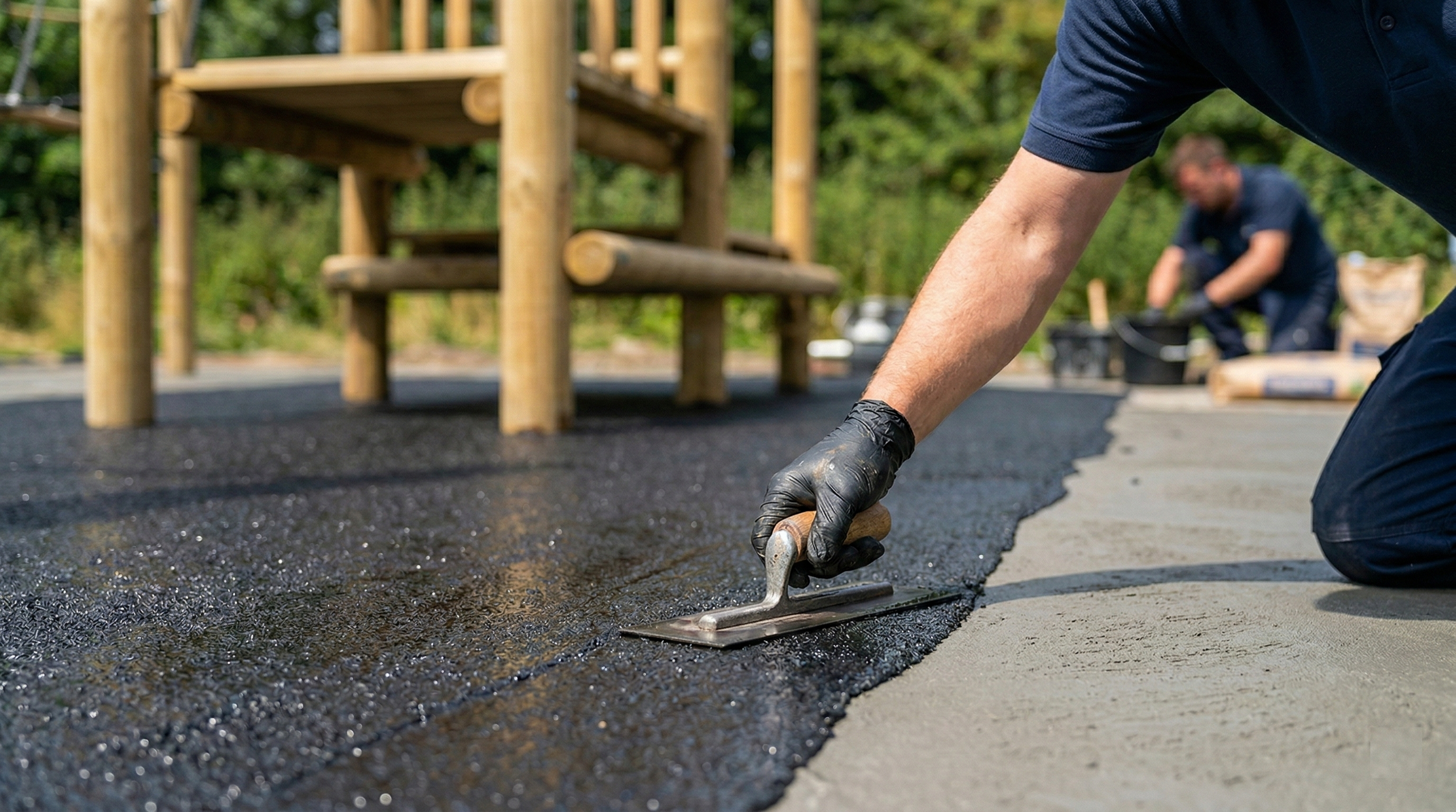 Piso de caucho de seguridad para parques infantiles