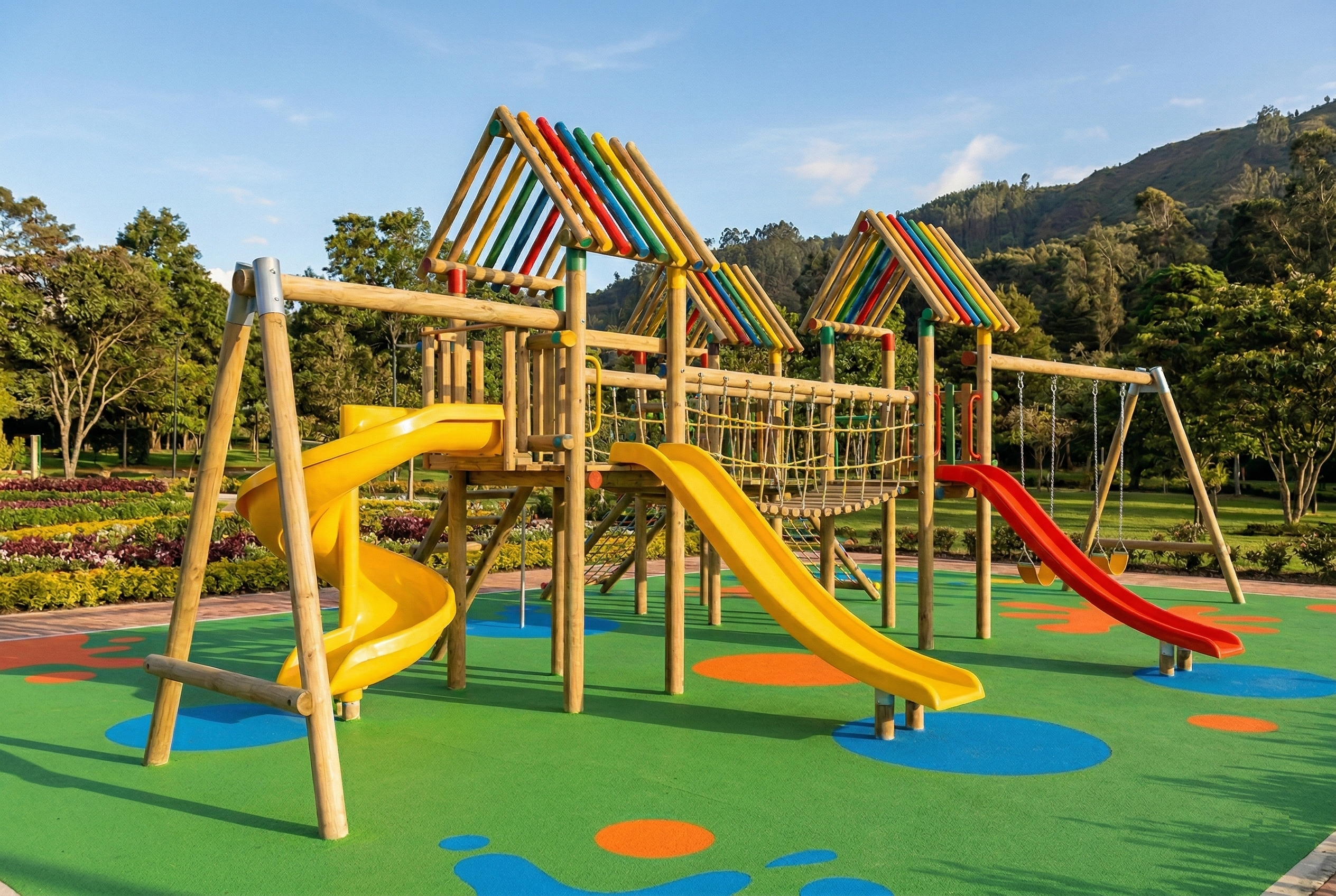 Parque infantil de madera inmunizada